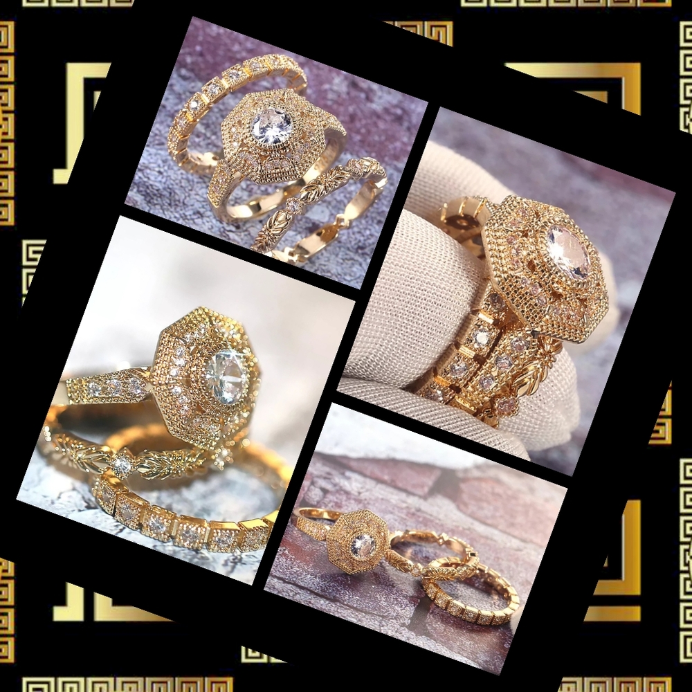 NEW/ Woman's Gold Octagan Ring 💍💍 Size 7